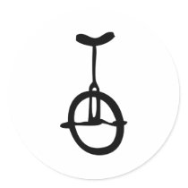 black unicycle icon stickers