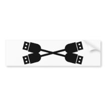 black usb icon bumper stickers