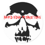 BLACK VAMPIRE SKULL, HARD EDGE PROMOTIONS ROUND STICKERS