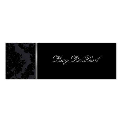 black velvet damask skinny card business card