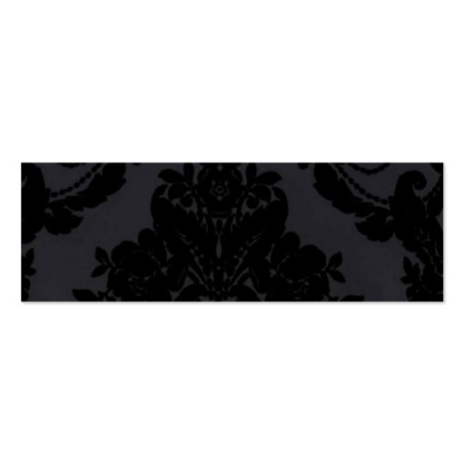 black velvet damask skinny card business card (back side)