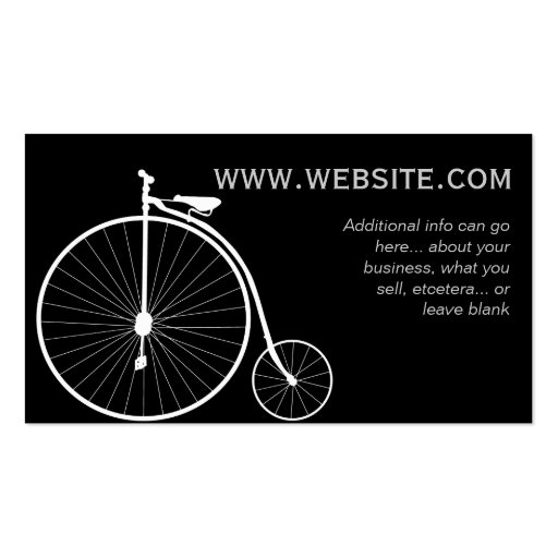 Black Vintage Bicycle Business Card (front side)