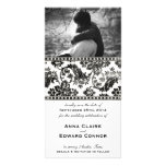Black Vintage Damask Lace Save the Date Picture Card