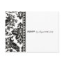 Black Vintage Damask Lace Wedding RSVP Postcard