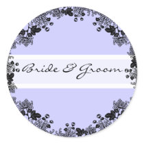 Black Vintage Floral Wedding Stickers by samack Black Vintage Floral Wedding Stickers