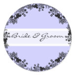 Black Vintage Floral Wedding Stickers