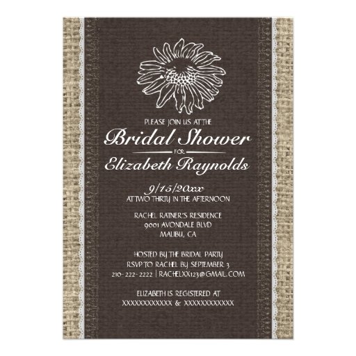 Black Vintage Lace Bridal Shower Invitations