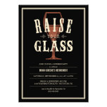 Black Vintage Raise Your Glass Party Invitations
