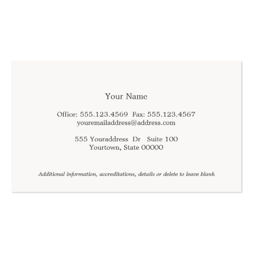 Black Vintage Rustic Plaque Style Business Card Template (back side)