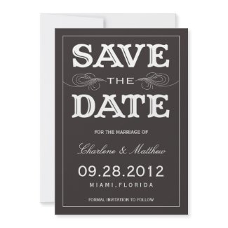 BLACK VINTAGE | SAVE THE DATE ANNOUNCEMENT invitation