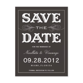 BLACK VINTAGE | SAVE THE DATE ANNOUNCEMENT postcard