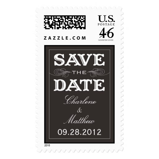 BLACK VINTAGE | SAVE THE DATE POSTAGE