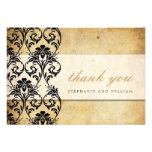 Black Vintage Swirl Wedding Thank You Card Invitations