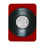 Black Vinyl Record Effect Custom Photo Magnet