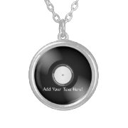 Black Vinyl Record Personalized Music Necklace necklace