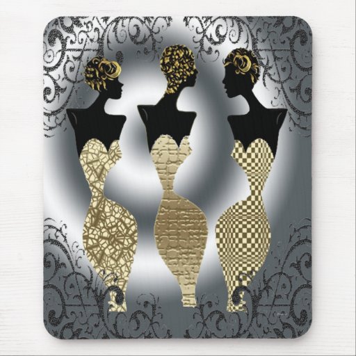 Black Vogue in Gold Mousepads