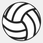 black Volleyball Icon Round Stickers