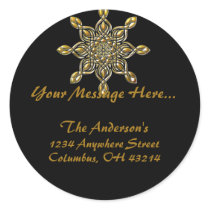 Black w/Gold Decorative Return Address Labels stickers by mrssocolov2 Black w/Gold Decorative Return Address Labels stickers