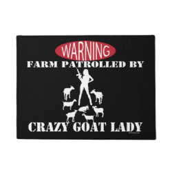 Black Warning Farm Patrolled by Crazy Goat Lady Doormat