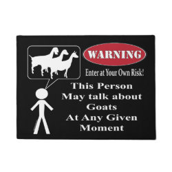 Black Warning This Person May Talk About Goats Doormat