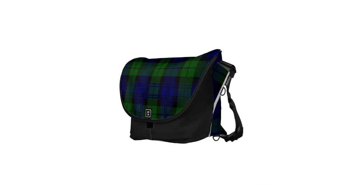 Black Watch Plaid Messenger Bag Zazzle