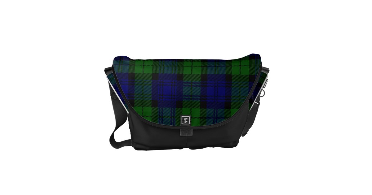 Black Watch Plaid Messenger Bag Zazzle
