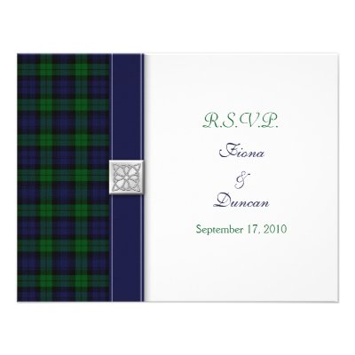 Black Watch Tartan Celtic Response Card Personalized Invitations