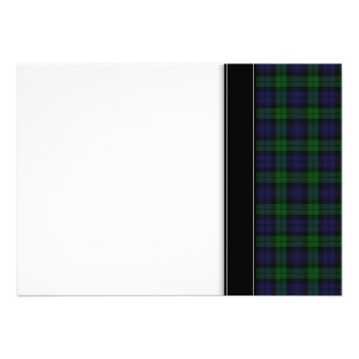 Black Watch Tartan Wedding Invitation