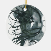 Black Watercolor Ink Ornament