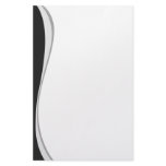 Black Waves Side Custom Stationery