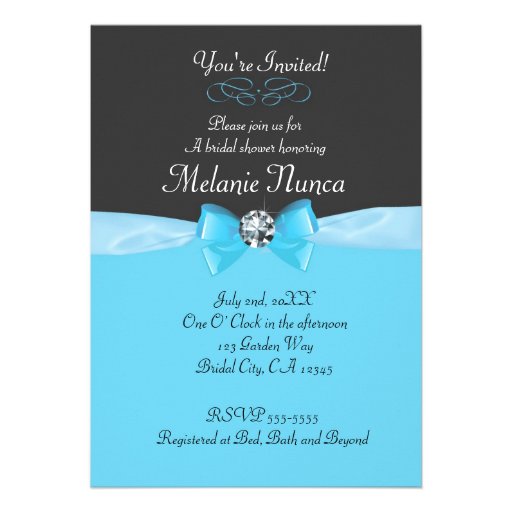 Black Wedding Bridal Shower Invitations