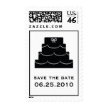 Black wedding cake save the date wedding postage