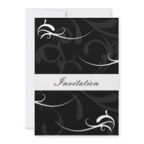 black wedding invitation