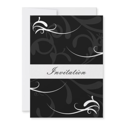 black wedding invitation
