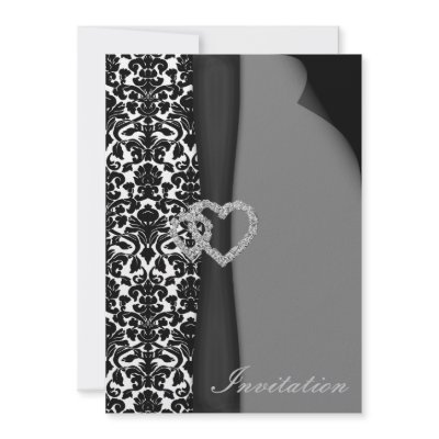 black wedding invitation
