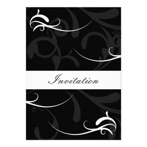 black wedding invitation