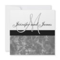 Black Wedding Invitation Monogram Names Floral invitation