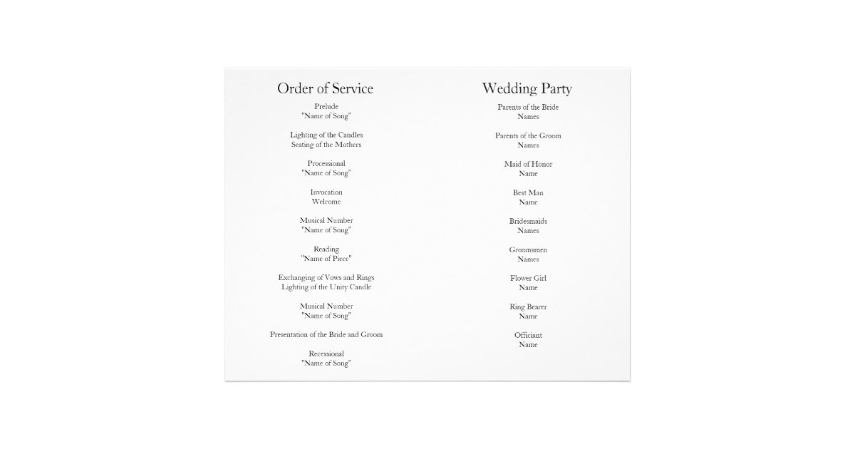 Black Wedding Order Of Service 66