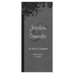 Black Wedding Program Ceremony and Wedding Party rack cards
