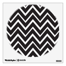 Black whimsical zig zags zigzag chevron pattern wall skin