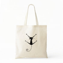 Black Whimsy Kitty 10 Canvas Bags