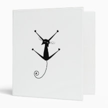 Black Whimsy Kitty 10 Binder
