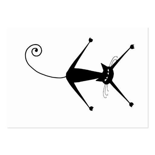 Black Whimsy Kitty 10 Business Card Templates (back side)