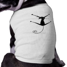 Black Whimsy Kitty 10 Doggie T-shirt