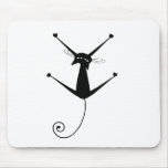 Black Whimsy Kitty 10 Mousepads