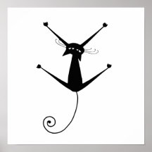 Black Whimsy Kitty 10 Posters