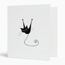 Black Whimsy Kitty 1 Binder