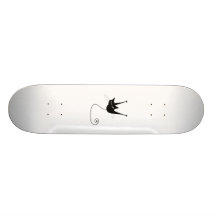 Black Whimsy Kitty 1 Custom Skateboard