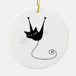 Black Whimsy Kitty 1 Ornaments
