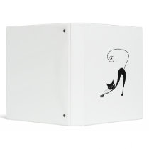 Black Whimsy Kitty 2 3 Ring Binder
